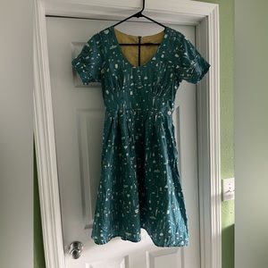 Adorable print Poppy UK ModCloth-style vintage inspired dress with pockets!!